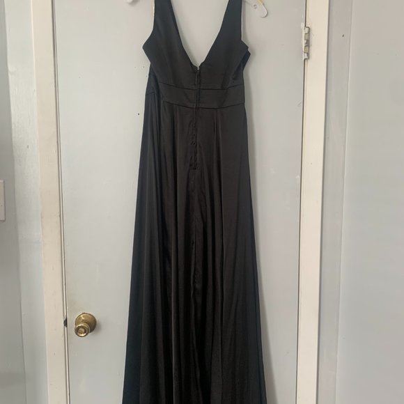 Black Satin Bridesmaid Dress - Picture 2 of 2